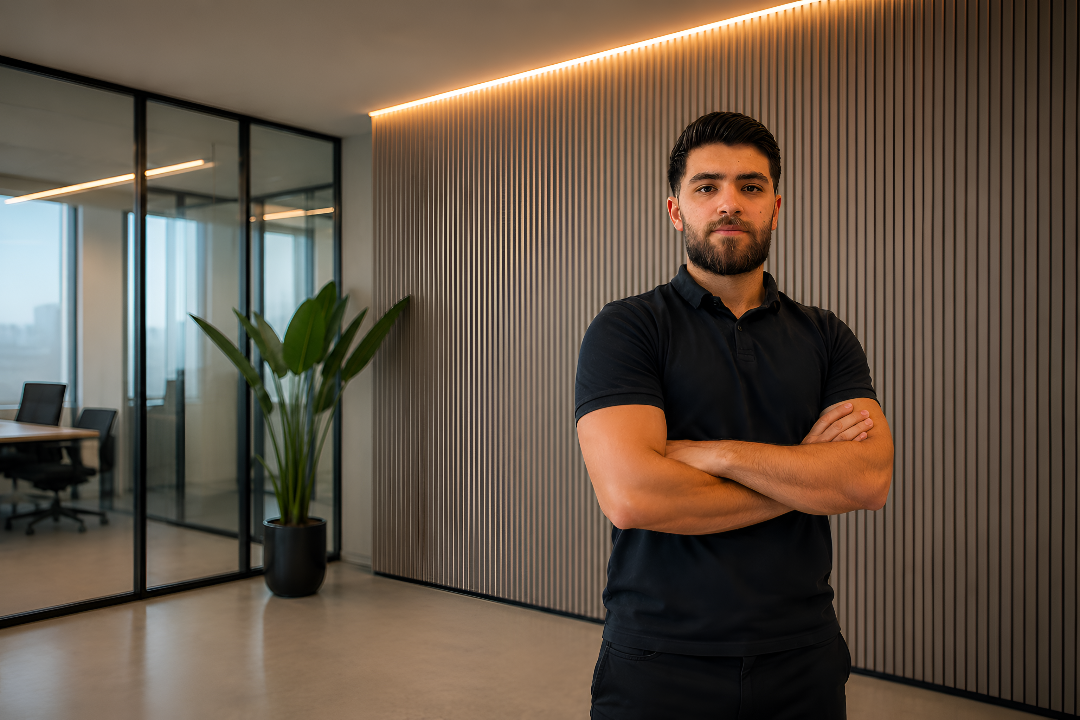 Diyar Tokul in seinem Büro in Herne